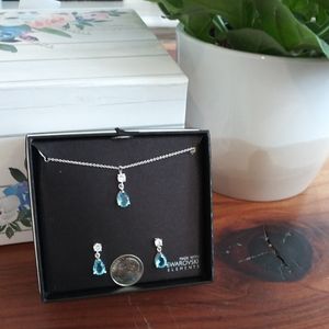 Blue Topaz Swarovski Crystal SET In box.  NWT